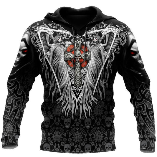 Skulls On The Cross Tattoo 3D All Over Printed Unisex Deluxe Hoodie Men Sweatshirt Zip Pullover Casual Jacket