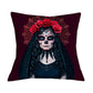Floral Skull Print Throw Pillows for Couch Halloween Decorative Pillow Covers