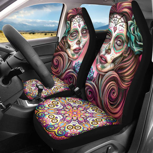 Day of The Dead Sugar Skull Girl Design Car Seat Cover