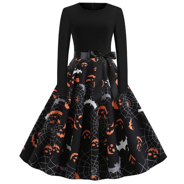 Vintage Halloween Costume Women Party Dresses Long