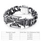 Fongten Skull Cross Curb Men's Bracelet Vintage Black