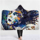 Fashion Sugar Skull Flower Hooded Blanket for Adults Floral Gothic