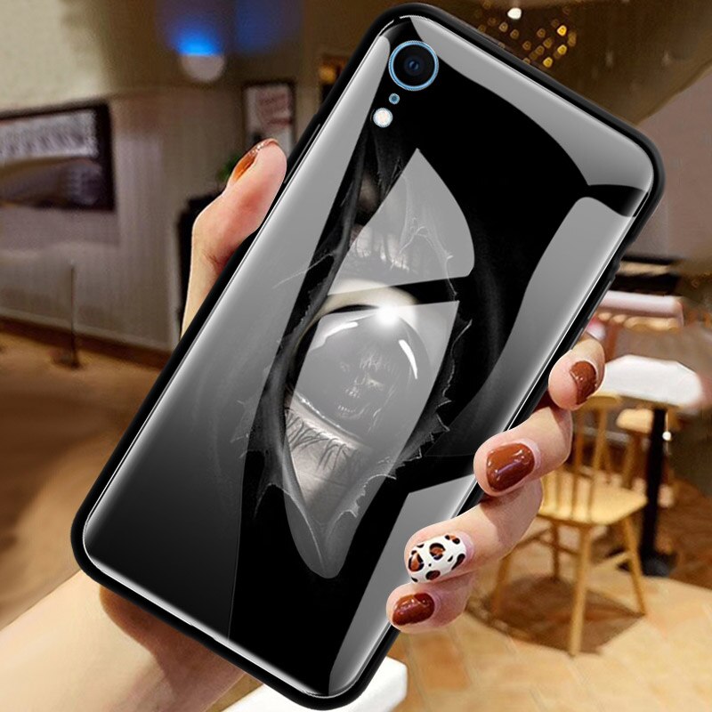 Glass Phone Case for iPhone - Edge Shell Grim Reaper Skull Skeleton
