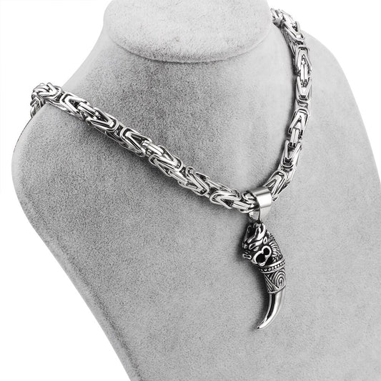 Men's Byzantine Chain Necklaces Punk Stainless Steel Jewelry Pendant Necklace