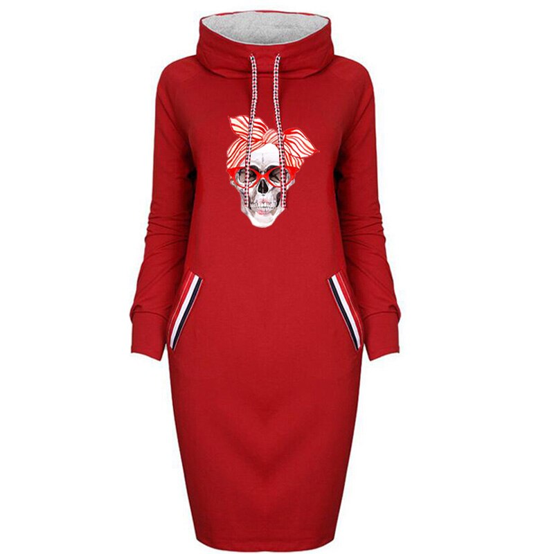 2020 Women Sexy Bodycon Dress Skull Printed Plus