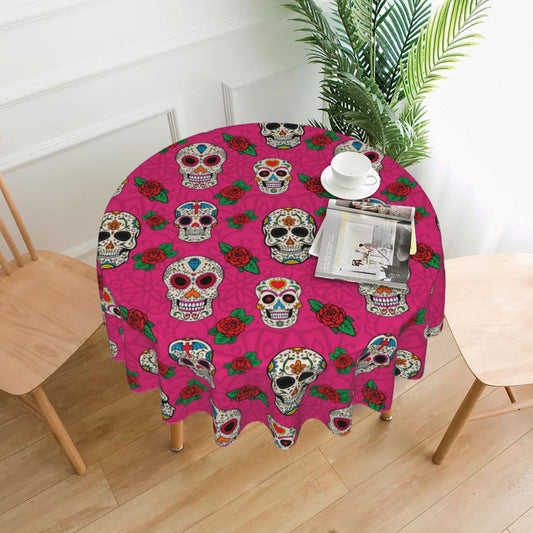 Rural style Sugar Skull Tablecloth Cotton Linen Washable Hotel Banquet Table Cloth for family Party Table Cover