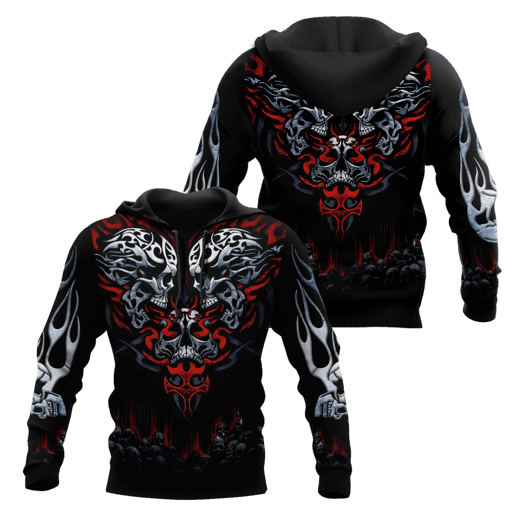 Heart Skull Funny Tattoo 3D All Over Printed Mens hoodies and Sweatshirt Autumn Unisex zipper Hoodie Casual Sportswear