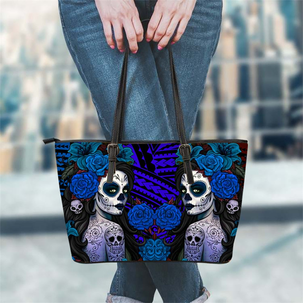 Gothic Girls Skull Brand Women's Bags High Quality Female Large Handbags Tote