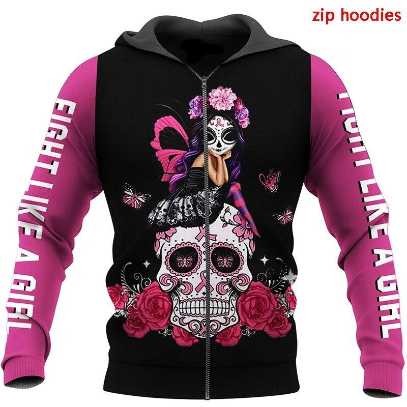 Sugar skull rose 3D Print Hoodies/Sweatshirt/Zipper long sleeves