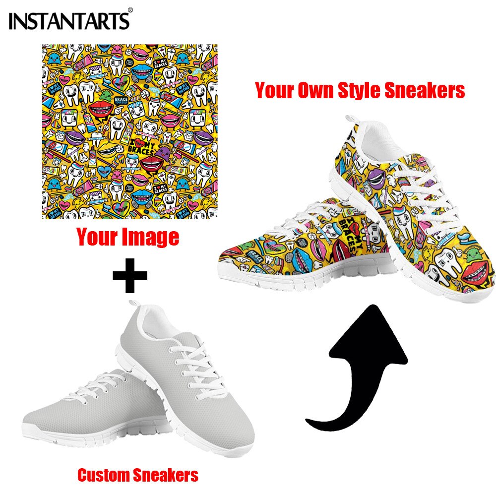 Sugar Skull Print Women Flats Shoes Summer Autumn Breathable Sneakers