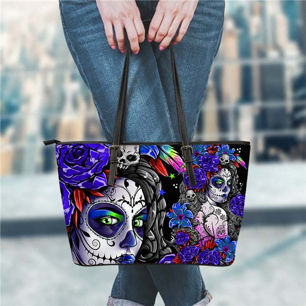 Gothic Girls Skull Brand Women's Bags High Quality Female Large Handbags Tote