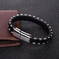 Leather Bracelet for Men Punk Hiphop Style Bracelets Steel