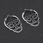 Silver Color Punk Hollow Skull Skeleton Stud Earrings Party Costume Jewelry Large Earrings For Women