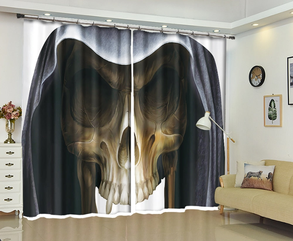 Skull Decorative Wall Luxury 3D Curtains For Living room Bedroom Curtains