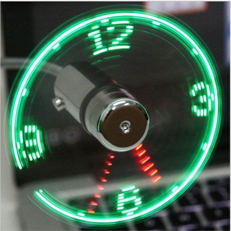 Hand Mini USB Fan portable gadgets Flexible Gooseneck LED Clock Cool For laptop PC Notebook real Time Display durable Adjustable