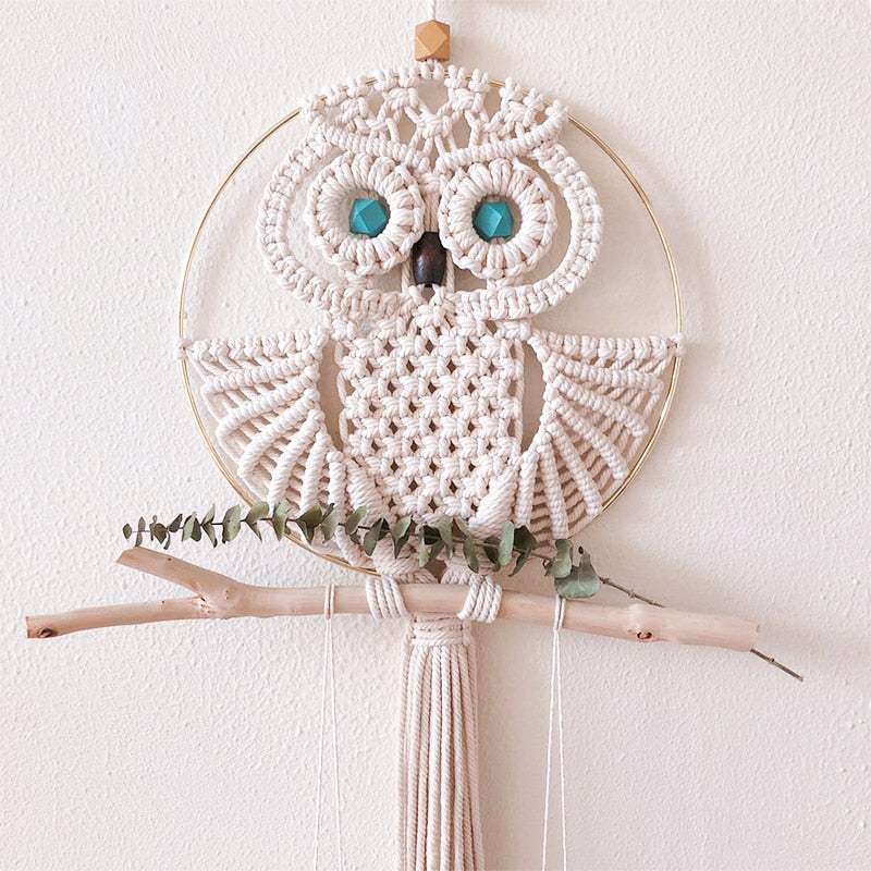 Hand woven Macrame Wall Hanging Wind Chimes Tapestry Nordic Home Wall Decoration  Sugar Skull  Boho Decor