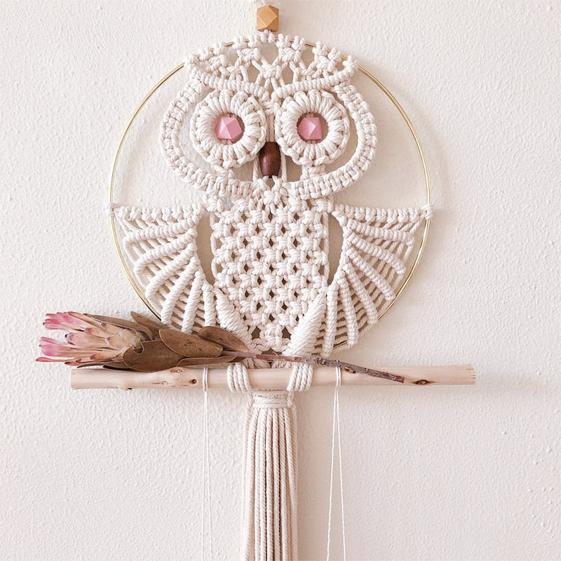 Hand woven Macrame Wall Hanging Wind Chimes Tapestry Nordic Home Wall Decoration  Sugar Skull  Boho Decor
