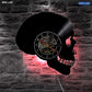 Handcarved Skull LED Lighting Wall Clock Color Changing Wall Light Vinyl With Remote Controller Atmosphere Night Light