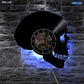 Handcarved Skull LED Lighting Wall Clock Color Changing Wall Light Vinyl With Remote Controller Atmosphere Night Light