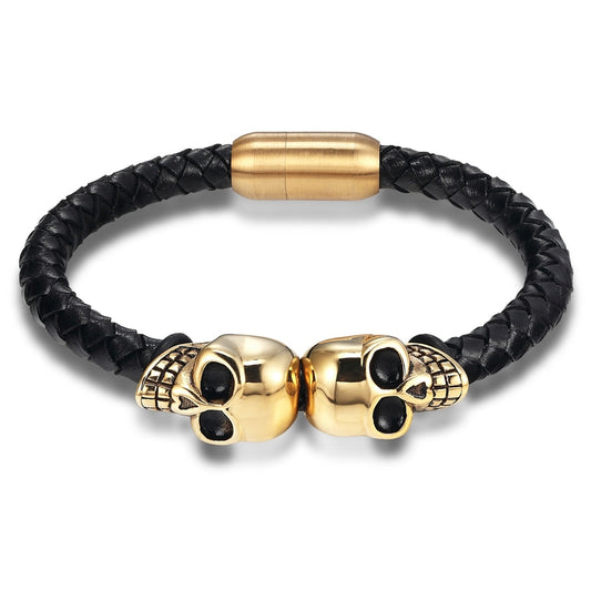 New Fashion Men Jewelry Black Braided Leather Bracelets