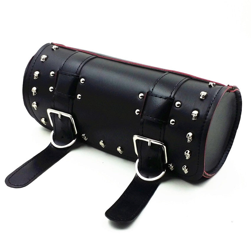 Motorcycle Skull Fork Tool Roll Kit Saddlebag