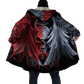 Winter Mens Cloak Fire Reaper Skull Tattoo 3D full Printing Fleece Hooded cloak Coat Unisex Casual Thick Warm Cape coat