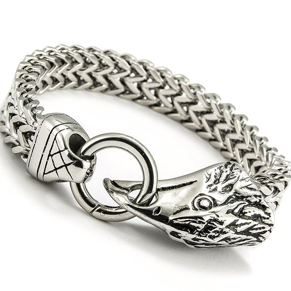 Hawk Eagle Head Bracelet For Men Hip Hop Rocker Stainless Steel