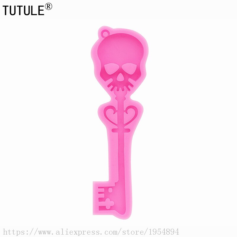 Skull key silicone mold, Skeleton Key for Fondant, Chocolate , Clay, Resin, Crafts or Food Mold, with keychain hole Resin Mold