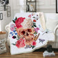 flower skull 3D Bedding Outlet good quality Blanket Sherpa Blanket