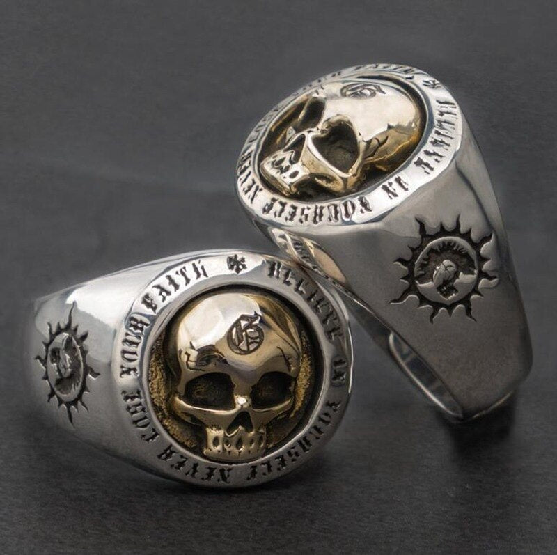 vintage Skull seal Ring For Men Male Punk gothic style jewelry