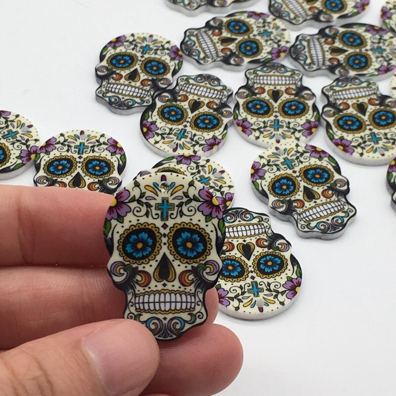 10pcs Charms Sugar Skull Halloween Charms for Jewelry Making