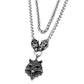 Men stainless steel necklace viking wolf head with Odin