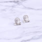 Real 925 Sterling Silver Zircon Skull Head Bone Stud Earring