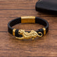 Handmade Braided Chain Leather Man Bracelets Leopard Anymal