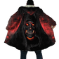 Winter Mens Cloak Fire Reaper Skull Tattoo 3D full Printing Fleece Hooded cloak Coat Unisex Casual Thick Warm Cape coat