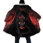 Winter Mens Cloak Gothic Reaper Skull Tattoo Fleece Hooded Cloak Coat Unisex Casual Thick Warm Cape coat, Halloween cloak coat