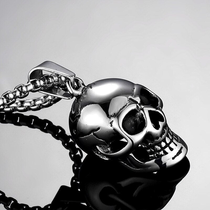 New retro skull pendant necklace men women chain necklace