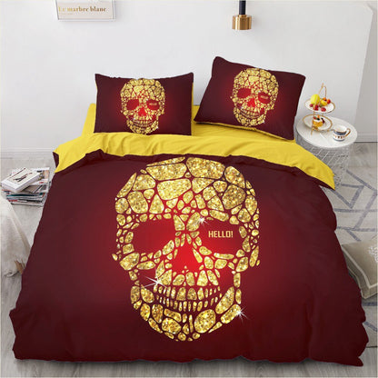 Simple Bedding Sets 3D Rock Skull Duvet Quilt Cover