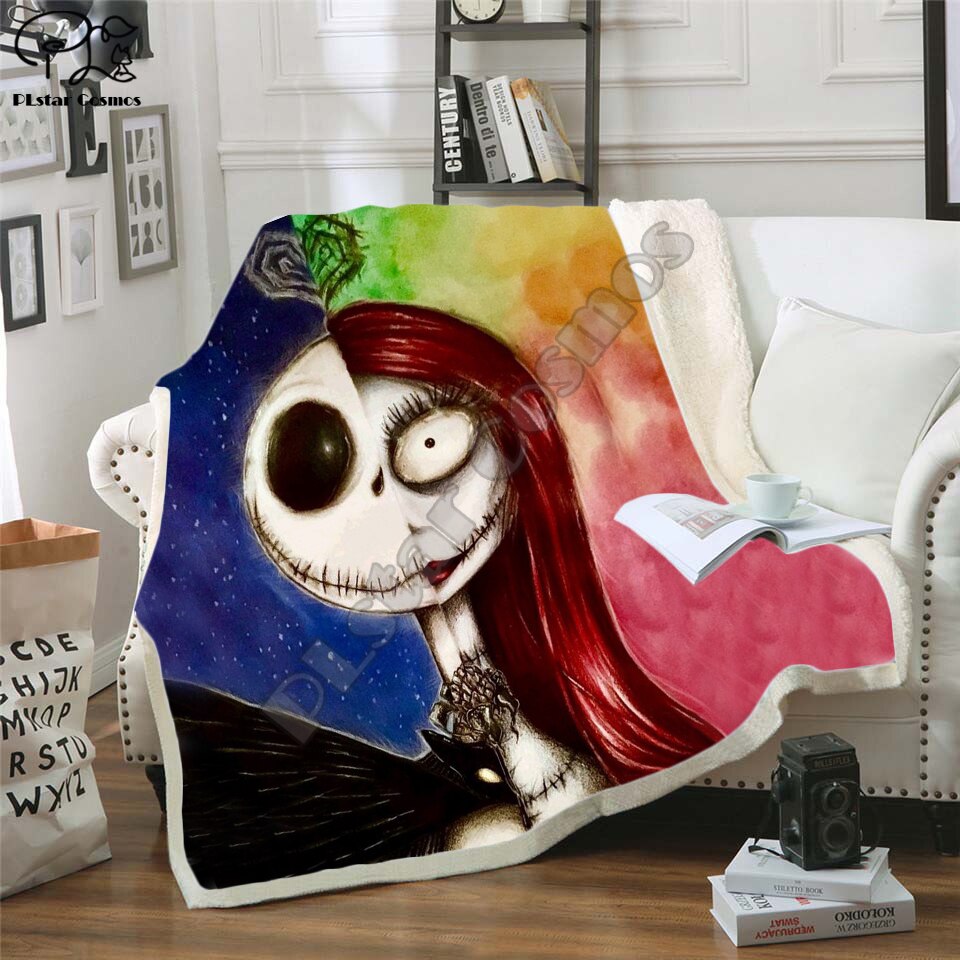 The Nightmare Before Christmas Jack Skull Sherpa Blanket  Plush