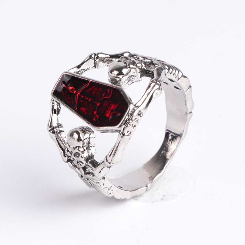 Punk Vintage Jewelry Silver Color Stainless Steel Vampire's Coffin Ring Party Charm Accessories
