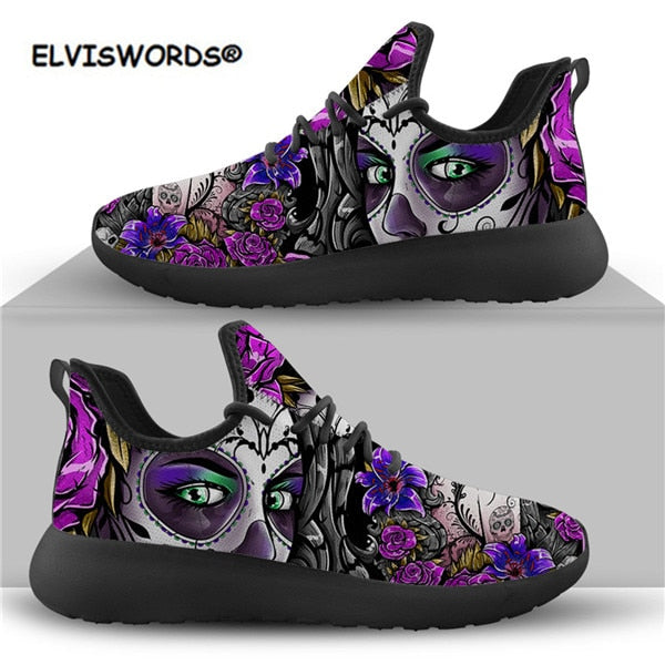 Skull Day of the Dead Gothic Girls Women's Flats Shoes