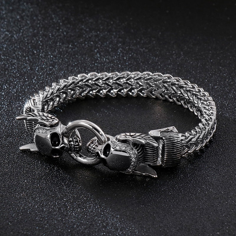 New Stainless Steel 23cm Chunky Mesh Chain Bracelet
