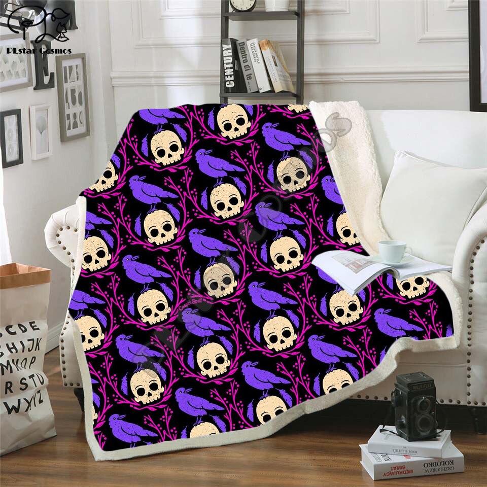 flower skull 3D Bedding Outlet good quality Blanket Sherpa Blanket