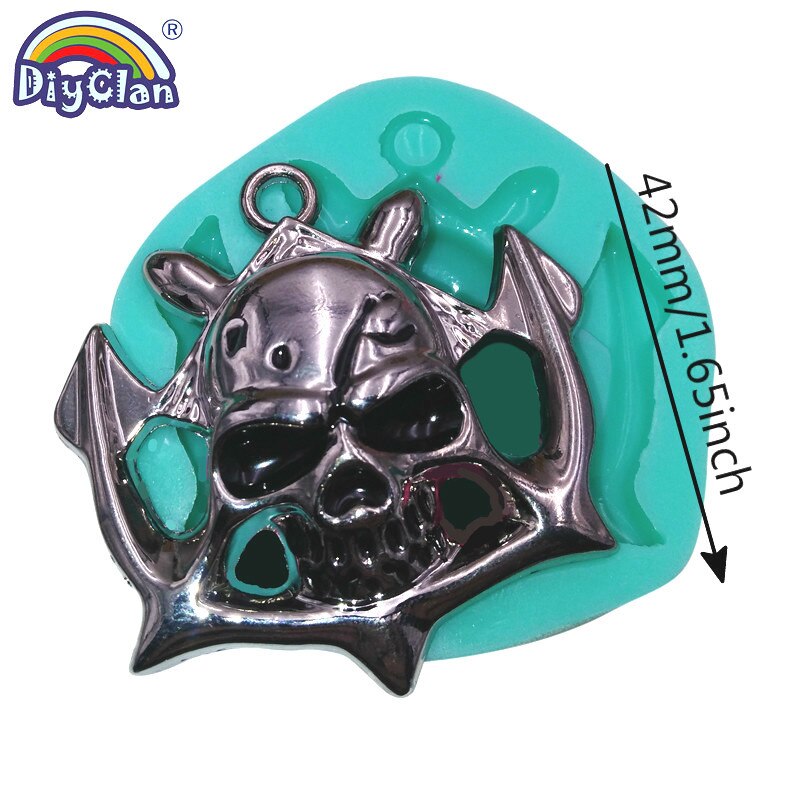 Skull Head Cross Pendant Silicone Mold For Hip Hop Punk Necklace Resin