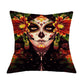 Floral Skull Print Throw Pillows for Couch Halloween Decorative Pillow Covers