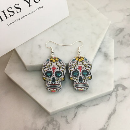 Sugar Skull -sweet whimsical skull Earrings Celebrate Mexican Day of the Dead