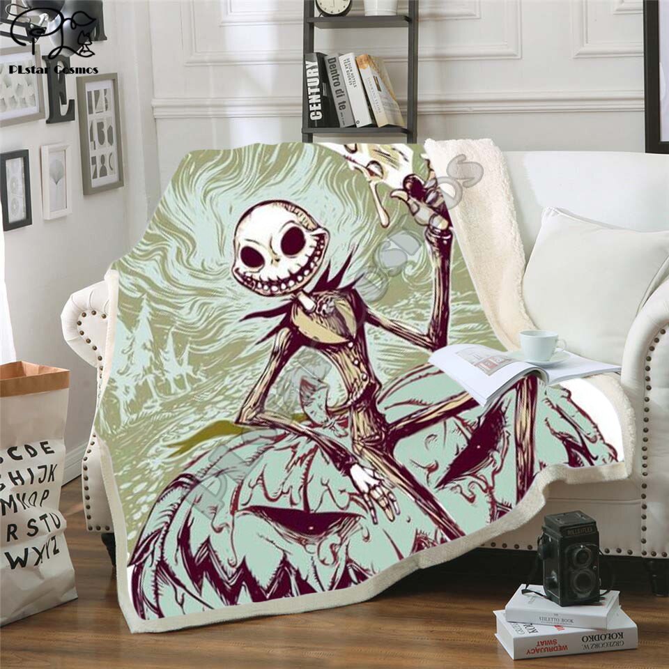 The Nightmare Before Christmas Jack Skull Sherpa Blanket  Plush