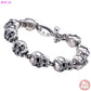 S925 Silver Bracelet Skull Retro Rock Hip-Hop BraceletPunk Silver