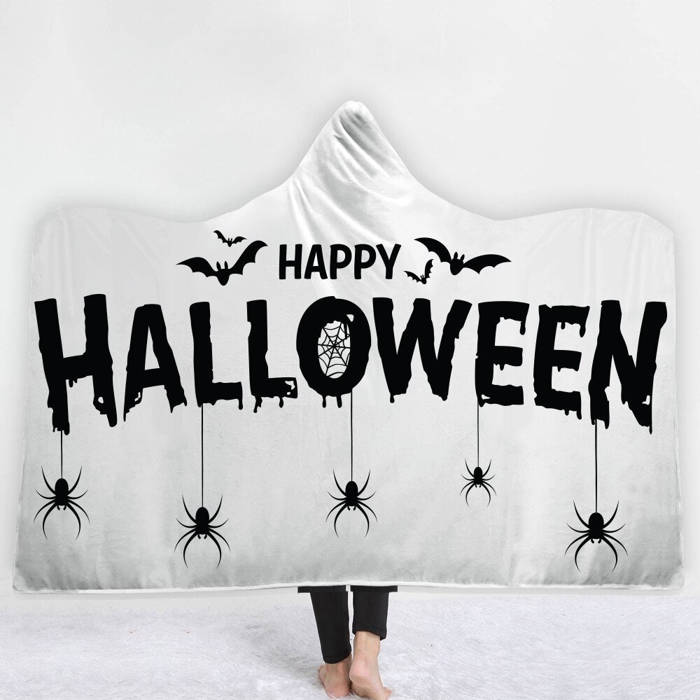 Halloween Skull Series Sherpa Fleece Hooded Blanket