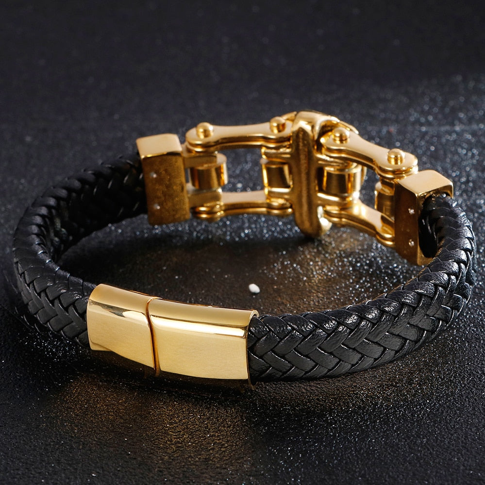 Lion Head Mens Bracelets & Bangles Braided Genuine Leather Bracelet